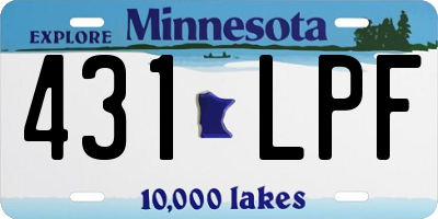 MN license plate 431LPF