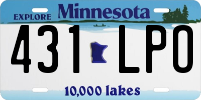 MN license plate 431LPO