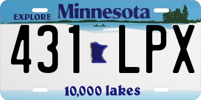 MN license plate 431LPX