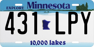 MN license plate 431LPY