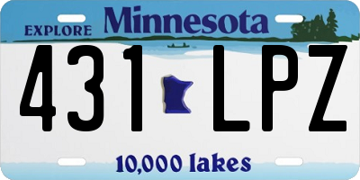 MN license plate 431LPZ