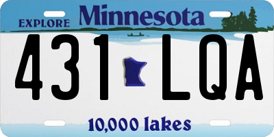 MN license plate 431LQA