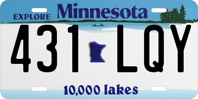 MN license plate 431LQY