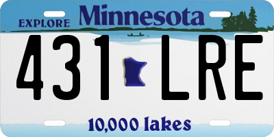 MN license plate 431LRE