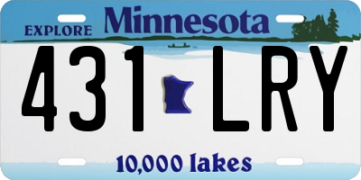 MN license plate 431LRY