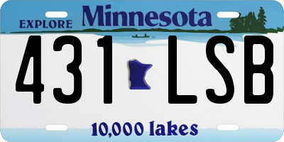 MN license plate 431LSB