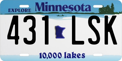 MN license plate 431LSK