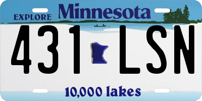 MN license plate 431LSN