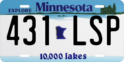 MN license plate 431LSP