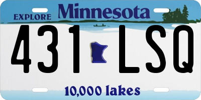 MN license plate 431LSQ