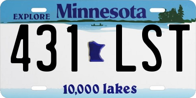 MN license plate 431LST