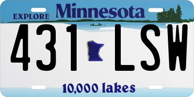 MN license plate 431LSW