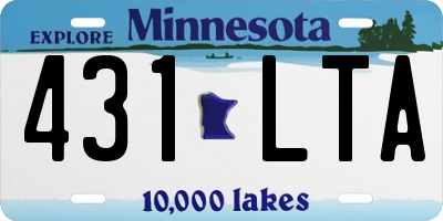 MN license plate 431LTA