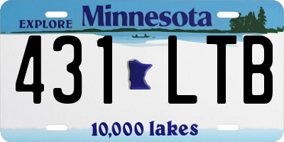 MN license plate 431LTB