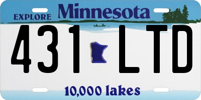 MN license plate 431LTD