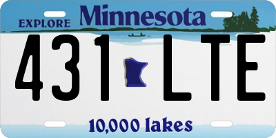 MN license plate 431LTE