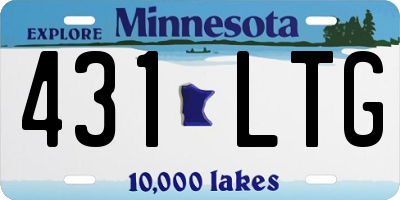 MN license plate 431LTG