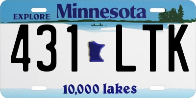 MN license plate 431LTK