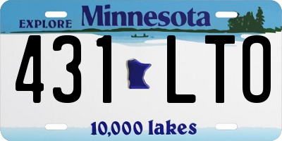 MN license plate 431LTO