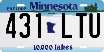 MN license plate 431LTU
