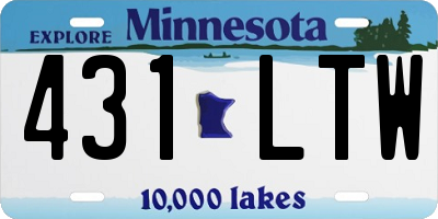 MN license plate 431LTW