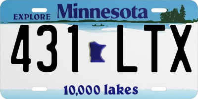 MN license plate 431LTX