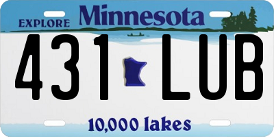 MN license plate 431LUB