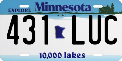 MN license plate 431LUC