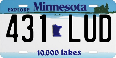 MN license plate 431LUD