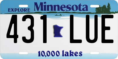 MN license plate 431LUE