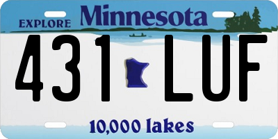 MN license plate 431LUF