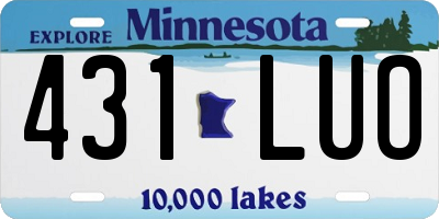 MN license plate 431LUO