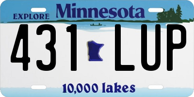 MN license plate 431LUP