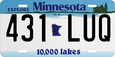 MN license plate 431LUQ