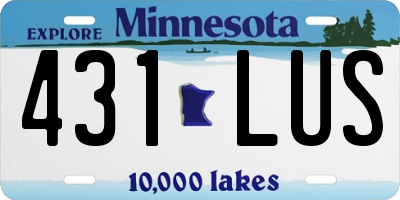 MN license plate 431LUS