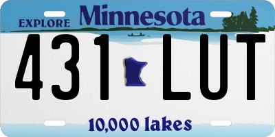 MN license plate 431LUT