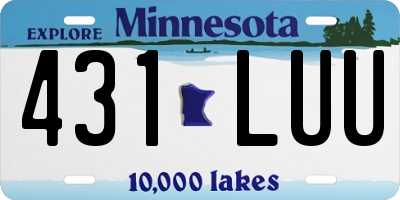 MN license plate 431LUU