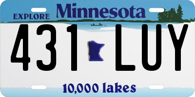 MN license plate 431LUY