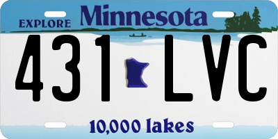 MN license plate 431LVC