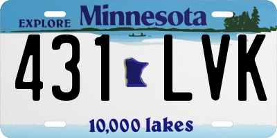 MN license plate 431LVK