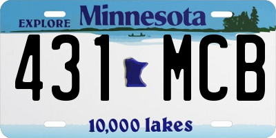 MN license plate 431MCB