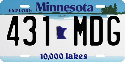 MN license plate 431MDG