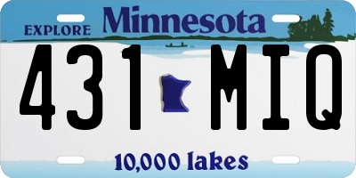 MN license plate 431MIQ
