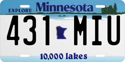 MN license plate 431MIU