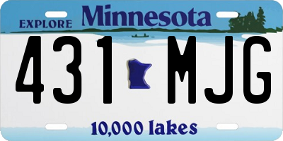 MN license plate 431MJG