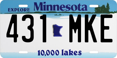 MN license plate 431MKE
