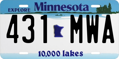 MN license plate 431MWA