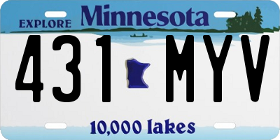 MN license plate 431MYV