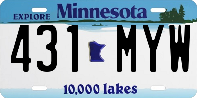 MN license plate 431MYW