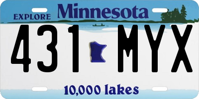MN license plate 431MYX